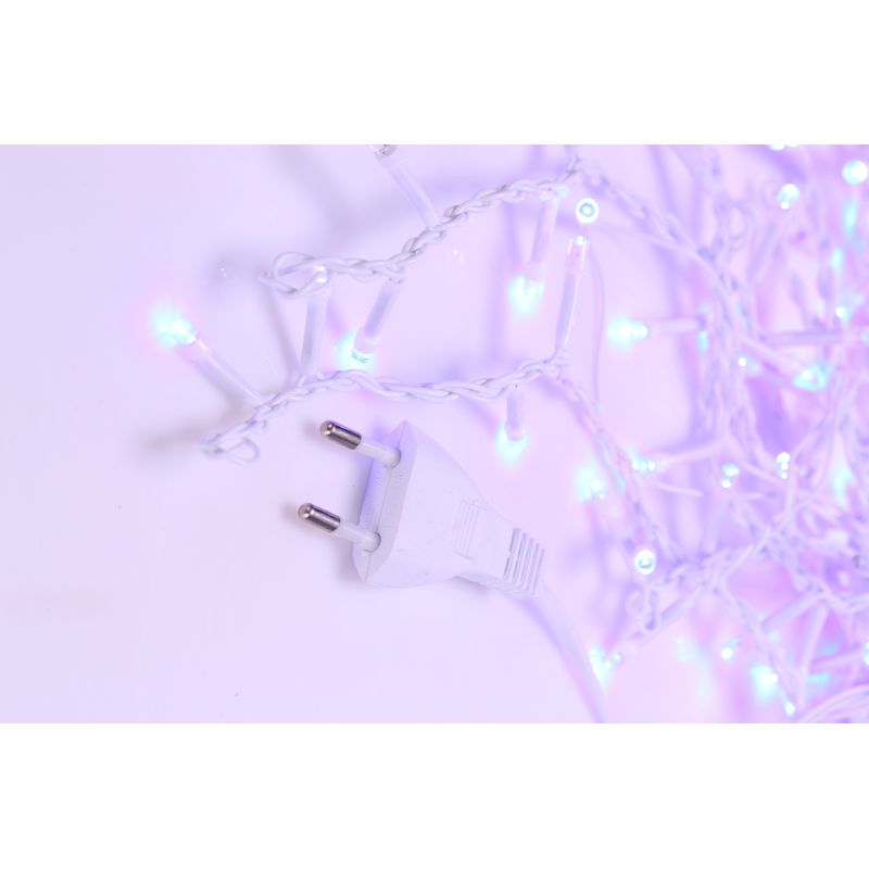 Casa si Gradina - Decoratiuni - Decoratiuni de sezon - Instalatie de Craciun 4 m x 0.7 m tip Perdea Franjurata Albastru, 132 LED-uri, interconectabila, fire albe - Infinity.ro