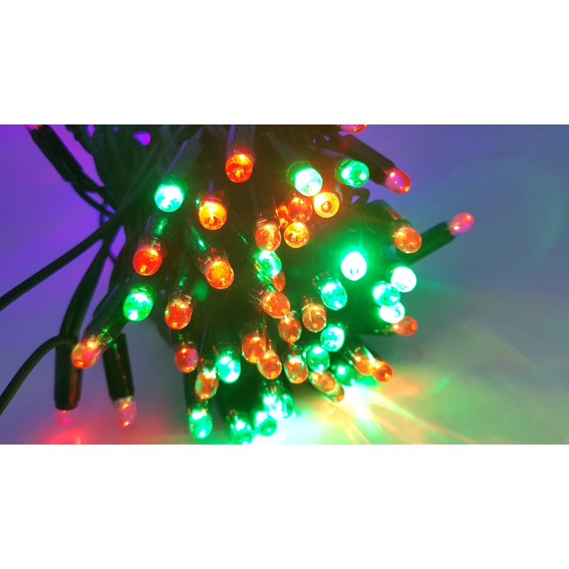 Casa si Gradina - Decoratiuni - Decoratiuni de sezon - Instalatie de Craciun tip liniara cu FLASH, 6 m, 60 leduri, Multicolor, fir Negru / ghirlanda luminoasa interconectabila - Infinity.ro