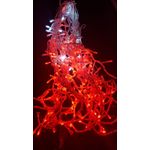 Casa si Gradina - Decoratiuni - Decoratiuni de sezon - Instalatie de Craciun tip Perdea Franjurata, 8 m x 0.7 m, Rosie, 252 Led-uri, fire albe, interconectabila - Infinity.ro