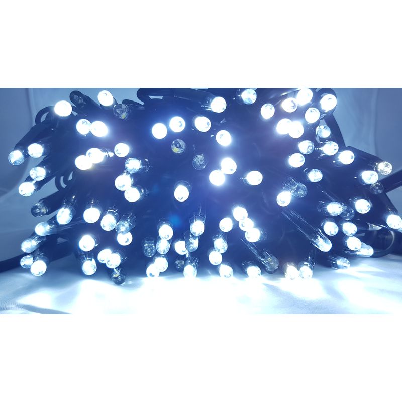 Casa si Gradina - Decoratiuni - Decoratiuni de sezon - Instalatie de Craciun tip liniara cu FLASH, 20 m, 200 leduri, Alb Rece, fir Negru / ghirlanda luminoasa interconectabila - Infinity.ro