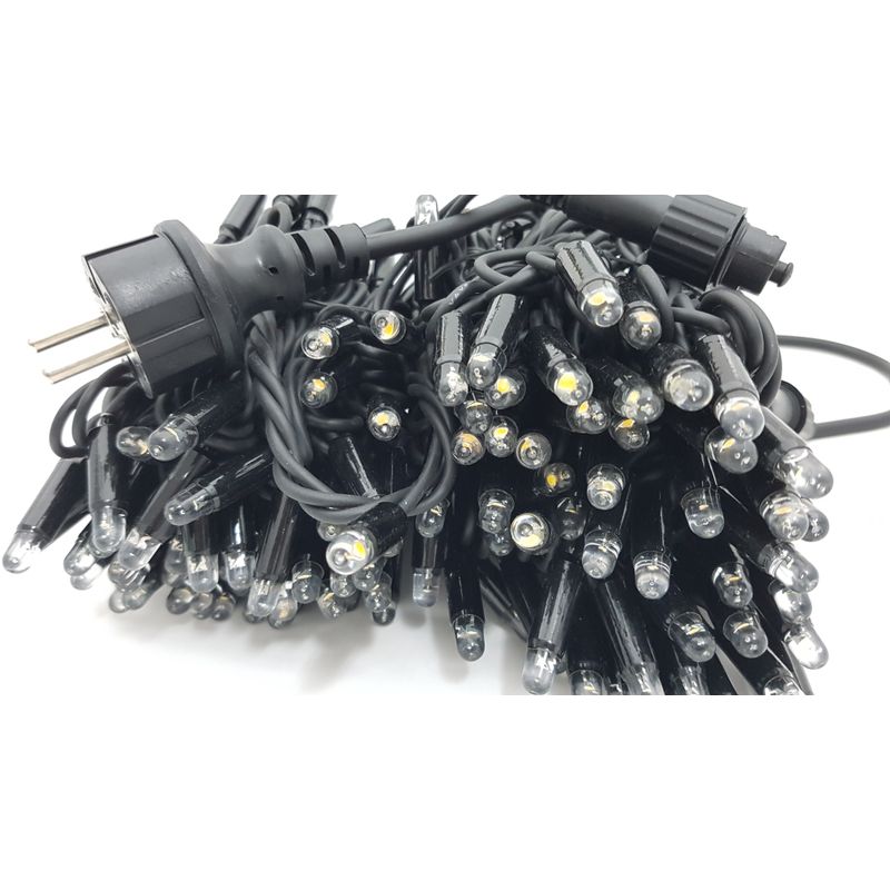 Casa si Gradina - Decoratiuni - Decoratiuni de sezon - Instalatie de Craciun, 20 m, Liniara cu Flash, Alb Rece, 200 leduri, SDX, 9114W, fir negru / ghirlanda luminoasa - Infinity.ro