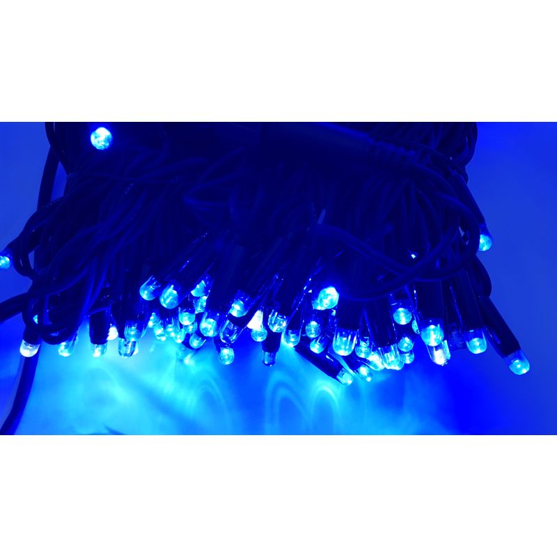 Casa si Gradina - Decoratiuni - Decoratiuni de sezon - Instalatie de Craciun, 6 m, Liniara cu Flash, Albastru, 60 leduri, SDX, 9112B, fir negru / ghirlanda luminoasa - Infinity.ro