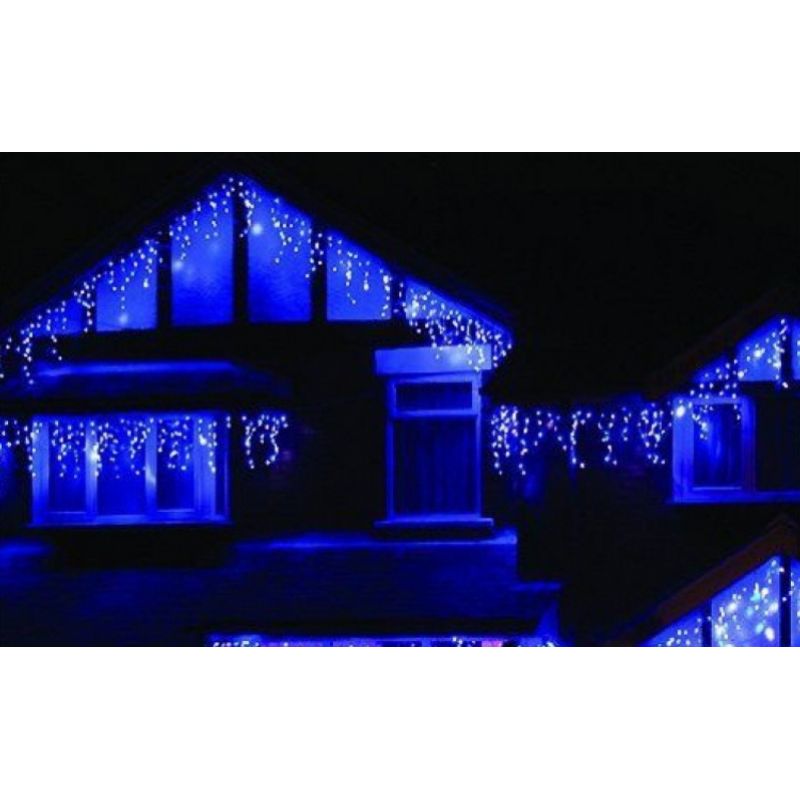 Casa si Gradina - Decoratiuni - Decoratiuni de sezon - Instalatie de Craciun Sdx Market, tip Franjuri, 8 m x 0.7 m, 195 leduri V8 cu FLASH, Albastru, 9025B - Infinity.ro