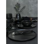 Casa si Gradina - Bucatarie si vesela - Vesela si tacamuri - Servicii de masa - Set de cina din ceramica, 18 bucati, Hermia, negru - Infinity.ro