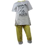 Fashion, accesorii si bijuterii - Femei - Lenjerie si pijamale femei - Pijamale femei - Pijamale scurte dama,Crazy Farm, Alb/Galben, Marime M Alb/Galben M INTL - Infinity.ro