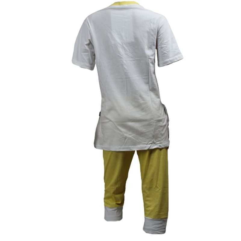 Fashion, accesorii si bijuterii - Femei - Lenjerie si pijamale femei - Pijamale femei - Pijamale scurte dama,Crazy Farm, Alb/Galben, Marime M Alb/Galben M INTL - Infinity.ro