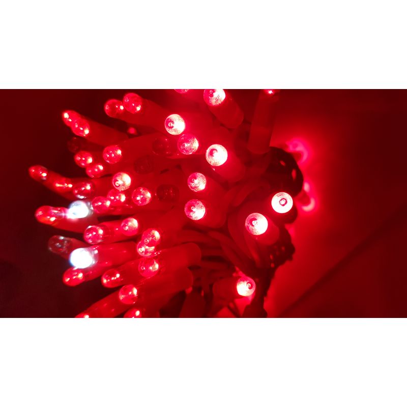 Casa si Gradina - Decoratiuni - Decoratiuni de sezon - Instalatie de Craciun, 10 m, Liniara cu Flash, Rosu, 100 leduri, 9119R, Cablu ROSU / ghirlanda luminoasa - Infinity.ro