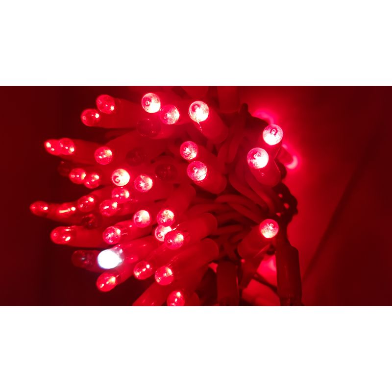 Casa si Gradina - Decoratiuni - Decoratiuni de sezon - Instalatie de Craciun, 10 m, Liniara cu Flash, Rosu, 100 leduri, 9119R, Cablu ROSU / ghirlanda luminoasa - Infinity.ro
