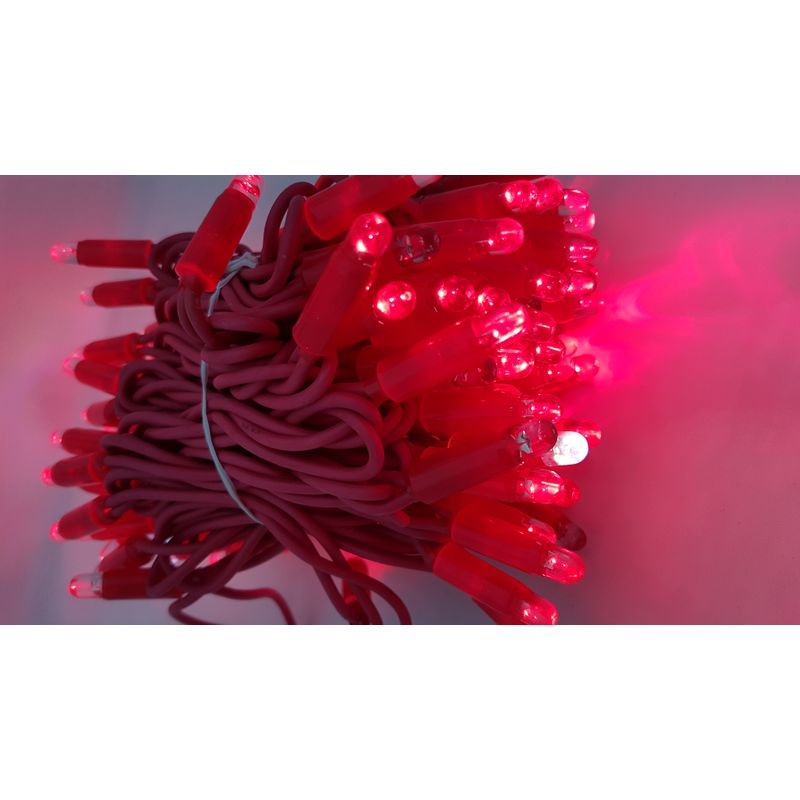 Casa si Gradina - Decoratiuni - Decoratiuni de sezon - Instalatie de Craciun, 10 m, Liniara cu Flash, Rosu, 100 leduri, 9119R, Cablu ROSU / ghirlanda luminoasa - Infinity.ro