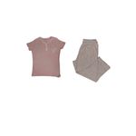 Fashion, accesorii si bijuterii - Femei - Lenjerie si pijamale femei - Pijamale femei - Pijamale dama maneci scurte,cotonella DDB61 XL INTL Roz - Infinity.ro