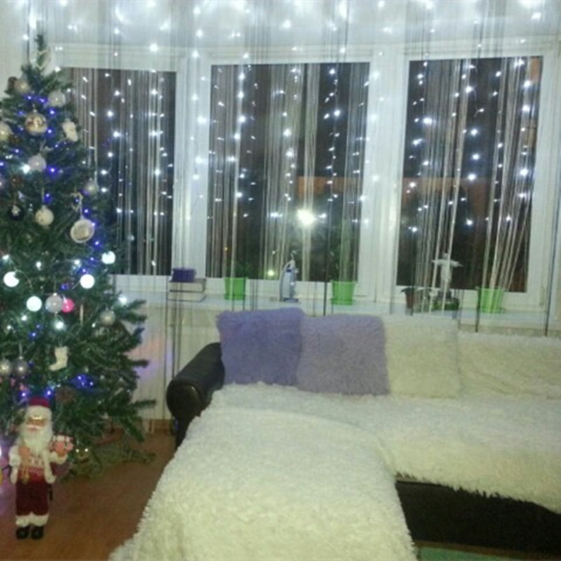 Casa si Gradina - Decoratiuni - Decoratiuni de sezon - Instalatie de Craciun, 5 m x 1 m, Perdea ploaie, Alb Rece, 400 leduri, SDX 5817W, perdea luminoasa de exterior - Infinity.ro