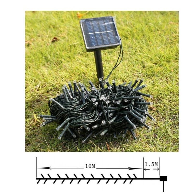 Casa si Gradina - Decoratiuni - Decoratiuni de sezon - Instalatie de Craciun, liniara 10 m, cu incarcare solara Multicolor, 100 leduri, SDX 8009M - Infinity.ro