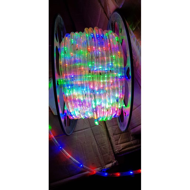 Casa si Gradina - Decoratiuni - Decoratiuni de sezon - Instalatie Rola led MULTICOLOR 50 m furtun luminos + alimentator inclus / instalatie de craciun exterior - Infinity.ro