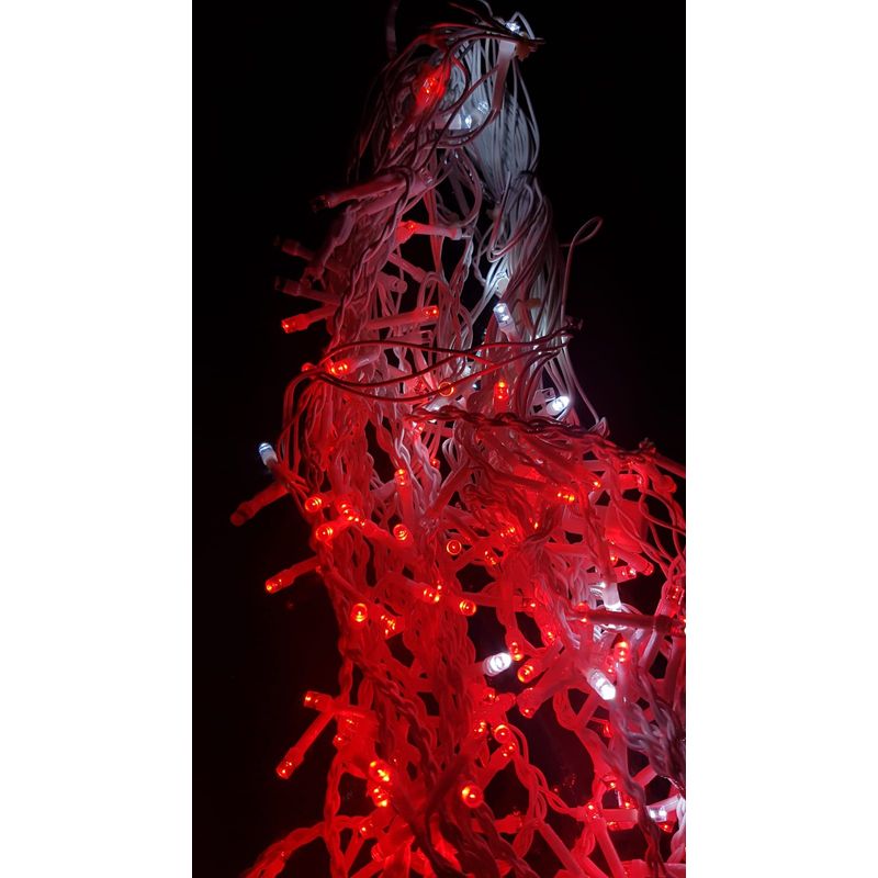 Casa si Gradina - Decoratiuni - Decoratiuni de sezon - Instalatie de Craciun 5 m, Perdea cu FLASH Rosie, 240 leduri, SDX, 9014R / instalatie luminoasa - Infinity.ro
