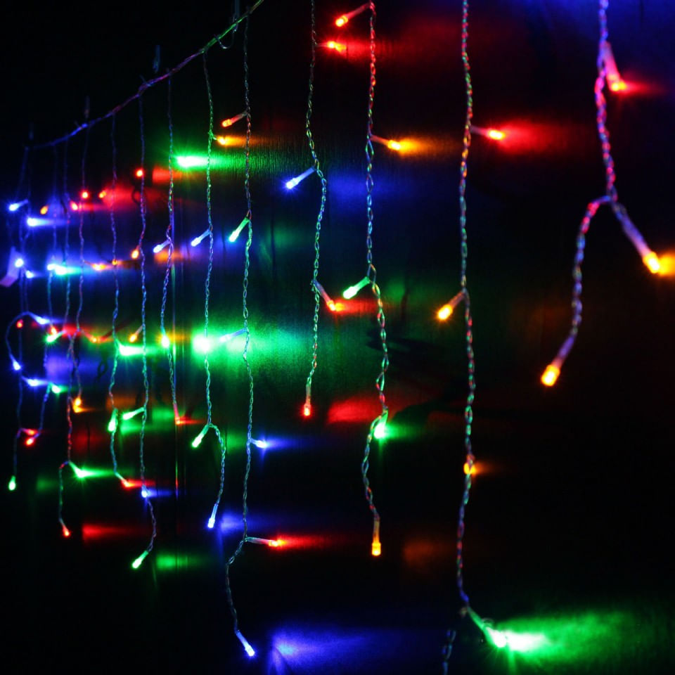 Instalatie de Craciun 5 m, Perdea Multicolora 240 leduri, SDX, 9014RB / instalatie luminoasa