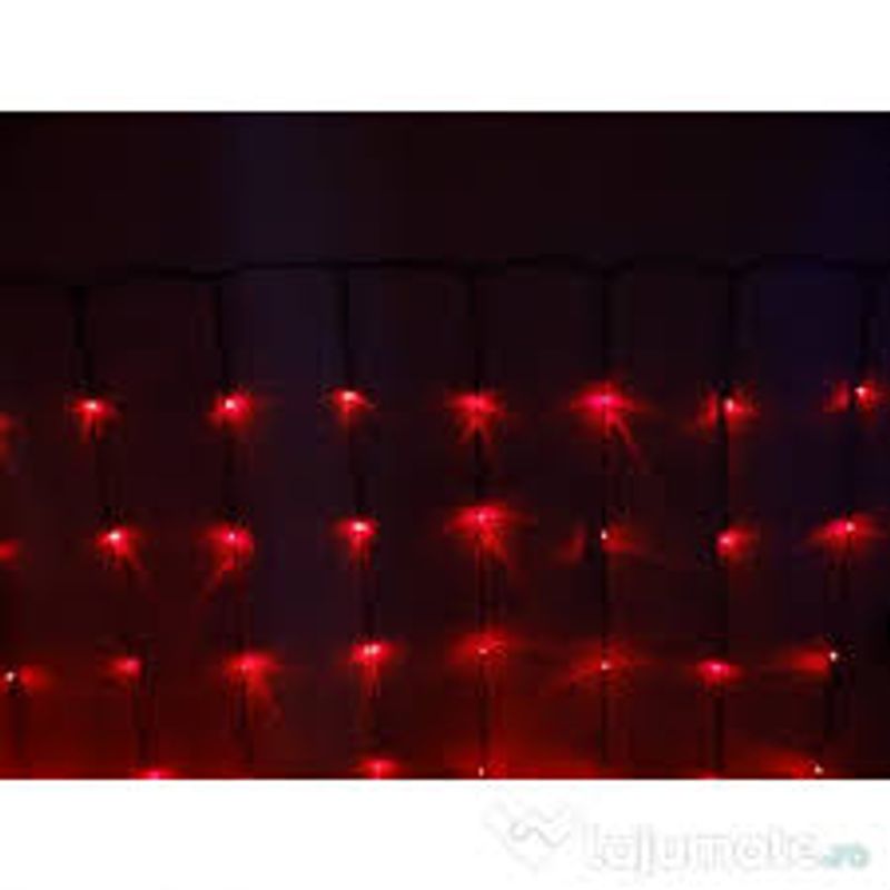 Casa si Gradina - Decoratiuni - Decoratiuni de sezon - Instalatie de Craciun 3 m x 3 m, Perdea Rosie, 300 leduri, perdea luminoasa / girlande / luminite 6012R - Infinity.ro