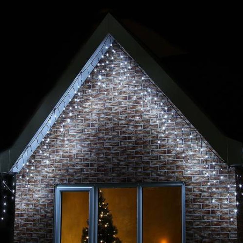 Casa si Gradina - Decoratiuni - Decoratiuni de sezon - Instalatie de Craciun, 3,5 m x 1.5 m, Perdea Franjurata, Alb rece, 100 leduri, SDX, 5809W - Infinity.ro