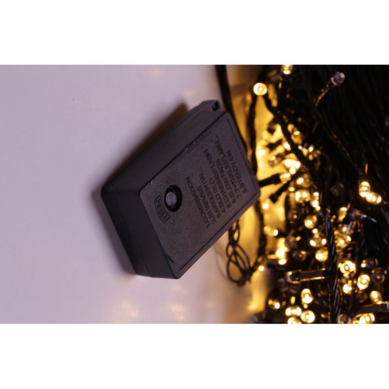 Casa si Gradina - Decoratiuni - Decoratiuni de sezon - Instalatie de Craciun tip Liniara cu fir negru, 20 m, 300 LED-uri, Alb Cald, ghirlanda brad - Infinity.ro