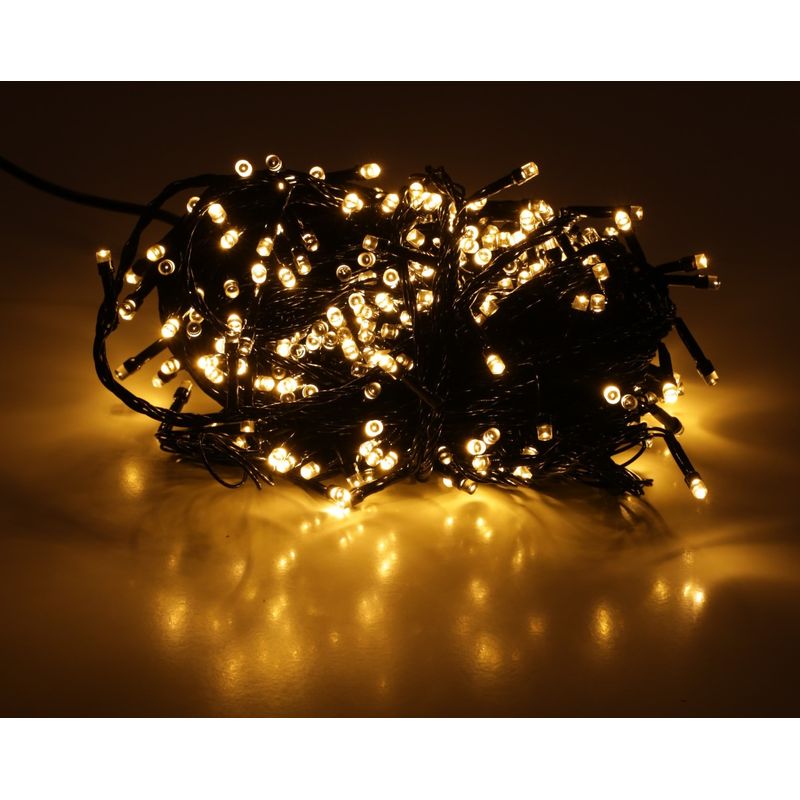 Casa si Gradina - Decoratiuni - Decoratiuni de sezon - Instalatie de Craciun tip Liniara cu fir negru, 20 m, 300 LED-uri, Alb Cald, ghirlanda brad - Infinity.ro