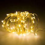 Casa si Gradina - Decoratiuni - Decoratiuni de sezon - Instalatie de Craciun liniara cu USB, 10 m, cu 100 LED-uri, Alb Cald, fir subtire, rezistent la apa - Infinity.ro