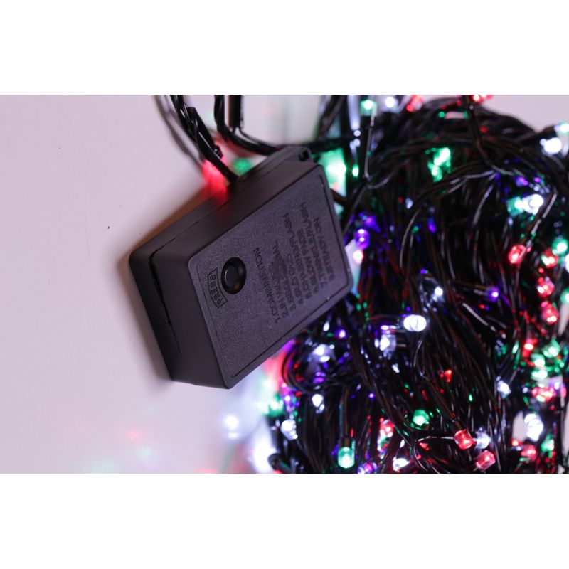 Casa si Gradina - Decoratiuni - Decoratiuni de sezon - Instalatie de Craciun tip Liniara cu fir negru, 20 m, 300 LED-uri, Multicolor, ghirlanda brad - Infinity.ro