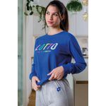 Fashion, accesorii si bijuterii - Femei - Lenjerie si pijamale femei - Pijamale femei - Pijama bumbac dama Lotto LP5136 XL INTL Albastru/Gri - Infinity.ro