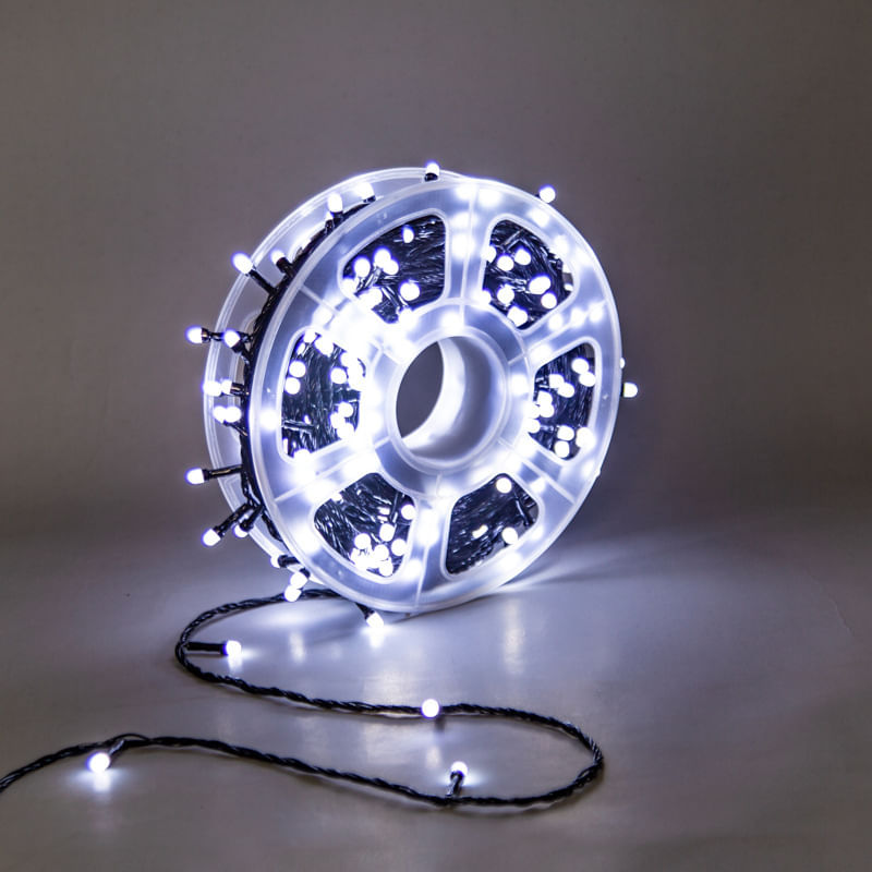 Casa si Gradina - Decoratiuni - Decoratiuni de sezon - Instalatie de Craciun tip Liniara cu FLASH, 50 m, 300 LED-uri, Alb Rece, fir Negru - Infinity.ro