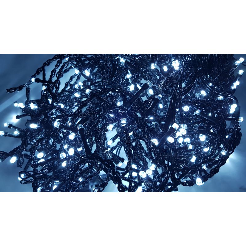 Casa si Gradina - Decoratiuni - Decoratiuni de sezon - Instalatie de Craciun de exterior tip Perdea, 5 m x 1 m, 240 LED-uri, fir negru, cu FLASH, Alb Rece - Infinity.ro