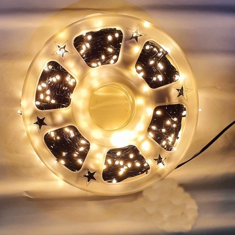 Casa si Gradina - Decoratiuni - Decoratiuni de sezon - Instalatie de Craciun tip Liniara cu FLASH, 50 m, 300 LED-uri, Alb Cald, fir Negru - Infinity.ro