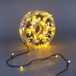 Casa si Gradina - Decoratiuni - Decoratiuni de sezon - Instalatie de Craciun tip Liniara cu FLASH, 50 m, 300 LED-uri, Alb Cald, fir Negru - Infinity.ro