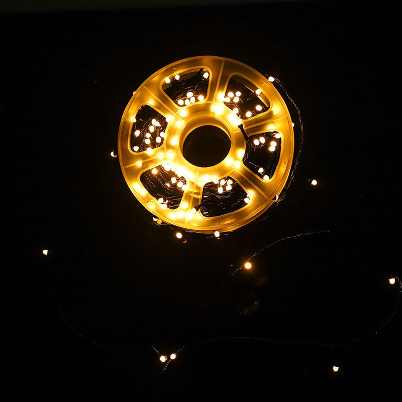 Casa si Gradina - Decoratiuni - Decoratiuni de sezon - Instalatie de Craciun tip Liniara cu FLASH, 50 m, 300 LED-uri, Alb Cald, fir Negru - Infinity.ro