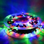 Casa si Gradina - Decoratiuni - Decoratiuni de sezon - Instalatie de Craciun tip Liniara, 50 m, 500 LED-uri, Multicolor, fir Negru, LED-uri hexagonale V8 - Infinity.ro