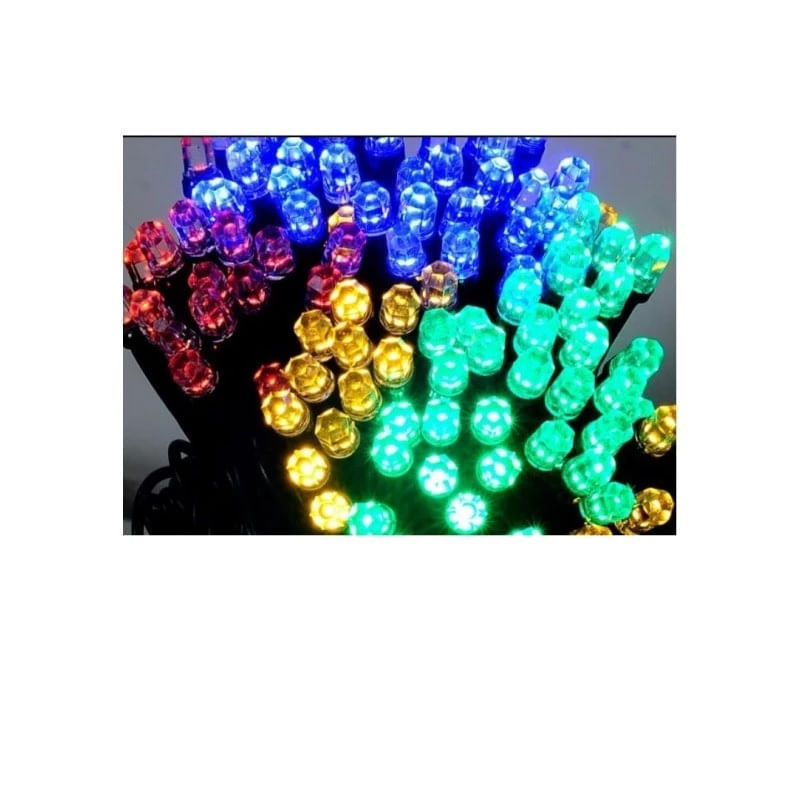 Casa si Gradina - Decoratiuni - Decoratiuni de sezon - Instalatie de Craciun tip Liniara, 30 m, 300 LED-uri, Multicolor, fir Negru, LED-uri hexagonale V8 - Infinity.ro