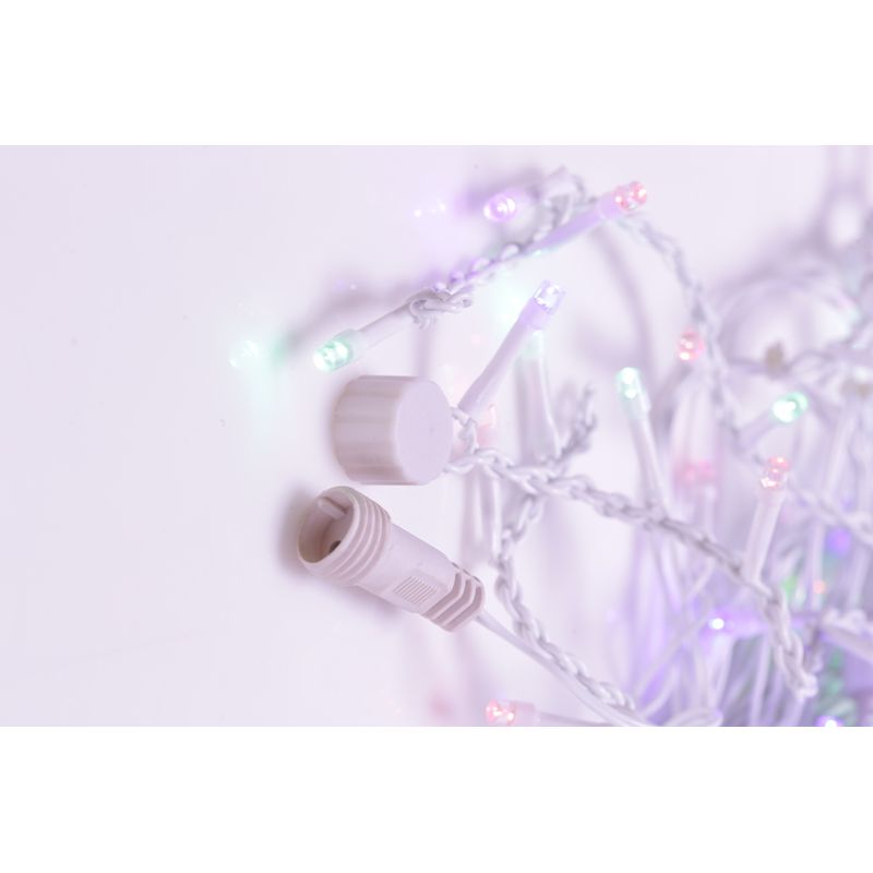Casa si Gradina - Decoratiuni - Decoratiuni de sezon - Instalatie de Craciun tip Perdea Franjurata, 12 m x 0.7 m, Multicolor, 300 LED-uri, interconectabila, fire albe - Infinity.ro