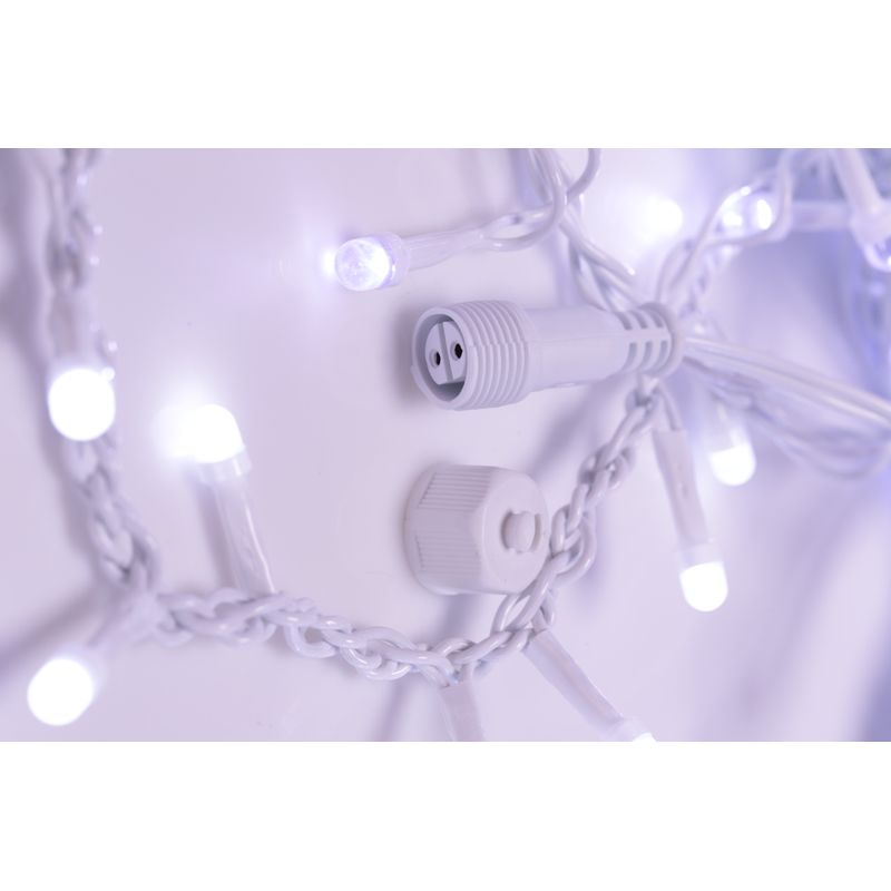 Casa si Gradina - Decoratiuni - Decoratiuni de sezon - Instalatie de Craciun tip Perdea luminoasa cu Flash, 8 m x 0,8 m, 360 LED-uri, Alb Rece, interconectabila - Infinity.ro