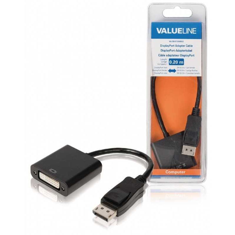 PC, gaming si accesorii - Componente PC - Componente - Accesorii IT - Cablu adaptor DisplayPort la DVI-D 24+1 mama 0.2m Valueline - Infinity.ro