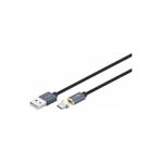 Laptop, Telefoane si Tablete - Telefoane mobile si accesorii - Accesorii Telefoane - Cabluri si adaptoare telefoane - Cablu USB2.0 cu mufa magnetica USB Type C 1.2m negru Goobay - Infinity.ro