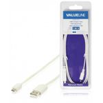 Laptop, Telefoane si Tablete - Telefoane mobile si accesorii - Accesorii Telefoane - Cabluri si adaptoare telefoane - Cablu USB 2.0 USB A tata - micro USB B tata plat 1m alb Valueline - Infinity.ro