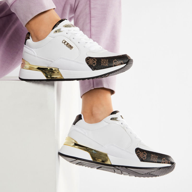 Fashion, accesorii si bijuterii - Femei - Incaltaminte femei - Sneakers si tenisi femei - Pantofi sport dama Guess Moxea Active Lady FL5MOX FAL12 , 36 EU, Alb/Negru - Infinity.ro