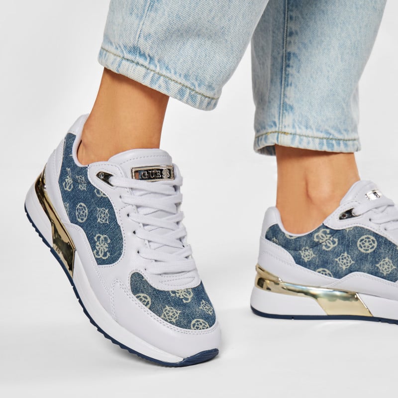 Fashion, accesorii si bijuterii - Femei - Incaltaminte femei - Sneakers si tenisi femei - Pantofi sport dama Guess Moxea2 FL5MX2, 37 EU, Alb/Albastru - Infinity.ro