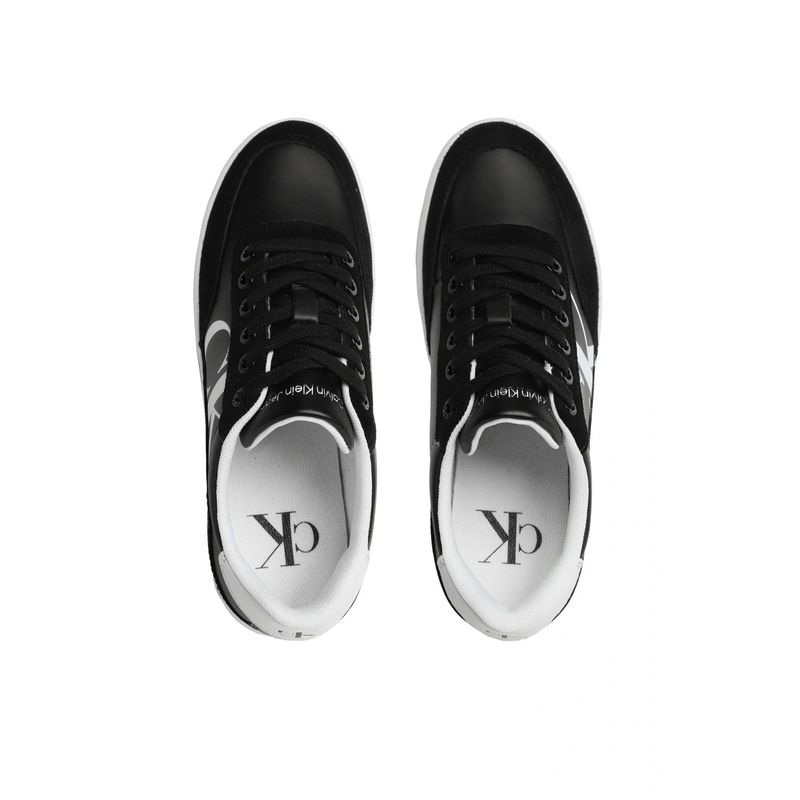 Fashion, accesorii si bijuterii - Femei - Incaltaminte femei - Sneakers si tenisi femei - Pantofi dama Calvin Klein Jeans Classic Cupsole Laceup Mix Lth YW0YW01057 , 40 EU, Negru / Alb - Infinity.ro