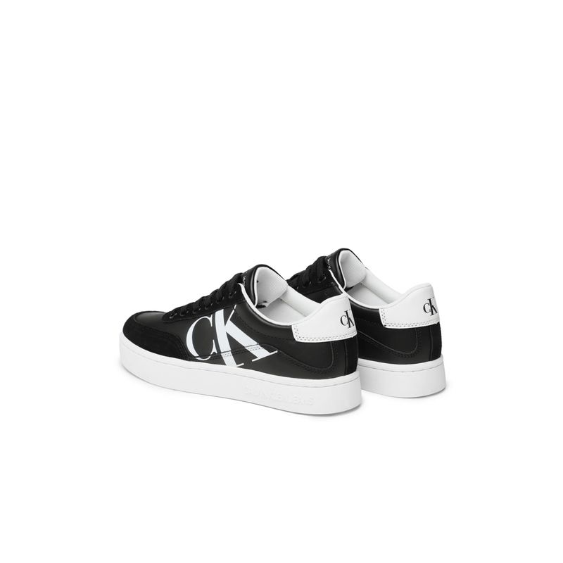Fashion, accesorii si bijuterii - Femei - Incaltaminte femei - Sneakers si tenisi femei - Pantofi dama Calvin Klein Jeans Classic Cupsole Laceup Mix Lth YW0YW01057 , 40 EU, Negru / Alb - Infinity.ro