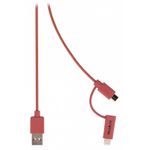 PC, gaming si accesorii - Componente PC - Componente - Accesorii IT - Cablu alimentare si sincronizare rosu USB 2.0 A tata - micro B tata cu adaptor lightning 1m cupru Valueline - Infinity.ro