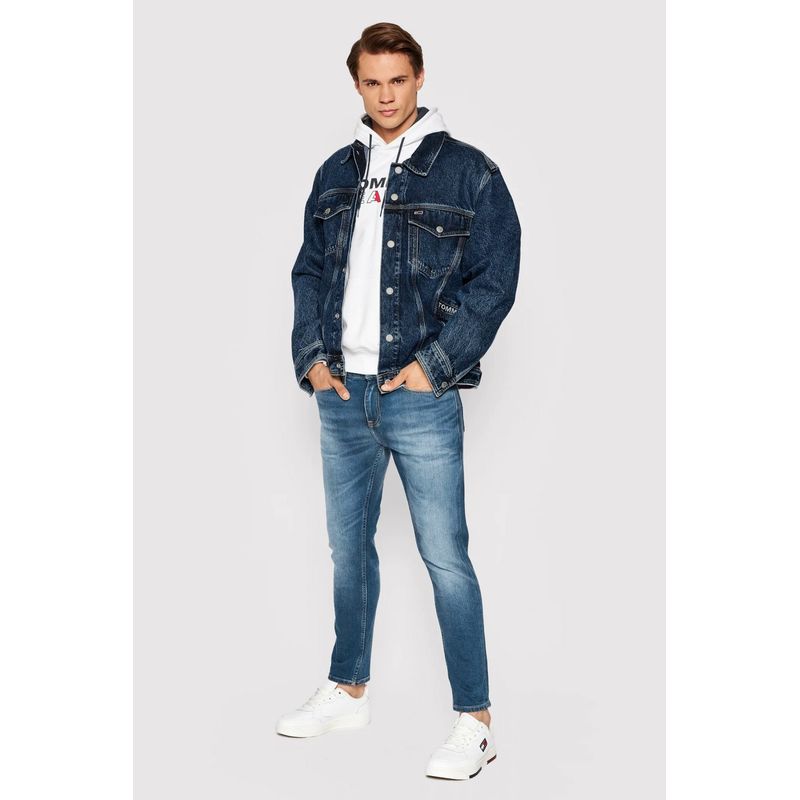 Fashion, accesorii si bijuterii - Barbati - Imbracaminte - Pantaloni barbati - Blugi barbati Tommy Jeans Austin DM0DM09550 W38-L32 US Albastru jeans - Infinity.ro