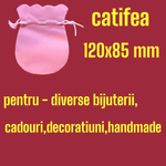 Market - Cadouri - Pungi cadou si accesorii - Set 2 saculeti catifea, cu snur, pentru diverse bijuterii, roz, rosu, 120x85 mm - Infinity.ro