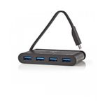 PC, gaming si accesorii - Retelistica - Hub-uri - Hub Computer USB Type C - 4x USB 3.0 negru Nedis - Infinity.ro