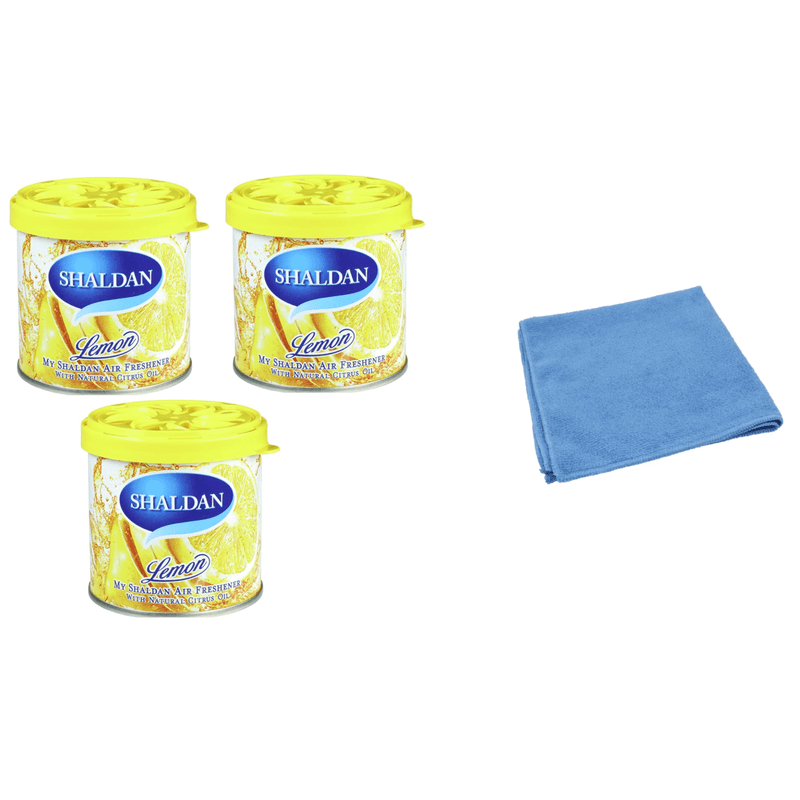 Auto si Moto - Intretinere auto - Odorizante auto - My Shaldan Lemon - 3 Pack  si Laveta Microfibra 30x40cm - Infinity.ro