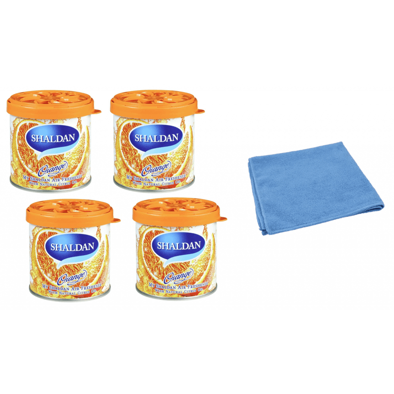 Auto si Moto - Intretinere auto - Odorizante auto - My Shaldan Orange - 4 Pack  si Laveta Microfibra 30x40cm - Infinity.ro
