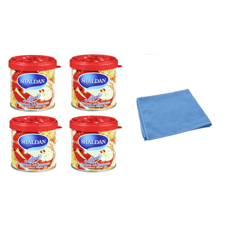 Auto si Moto - Intretinere auto - Odorizante auto - My Shaldan Apple - 4 Pack  si Laveta Microfibra 30x40cm - Infinity.ro