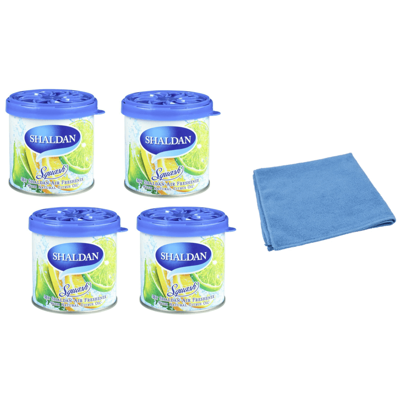 Auto si Moto - Intretinere auto - Odorizante auto - My Shaldan Squash - 4 Pack  si Laveta Microfibra 30x40cm - Infinity.ro